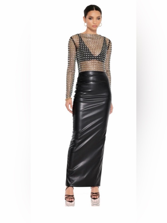 Nookie Dresses & Skirts - Nookie Rebel Black Faux Leather Maxi Skirt High Waist Size M NWOT